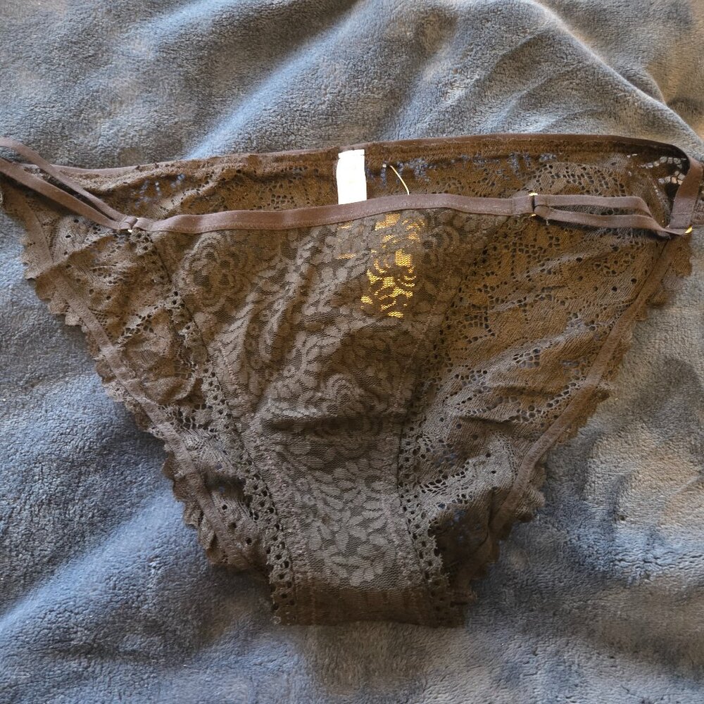 Aerie black  lace string bikini panties size XL